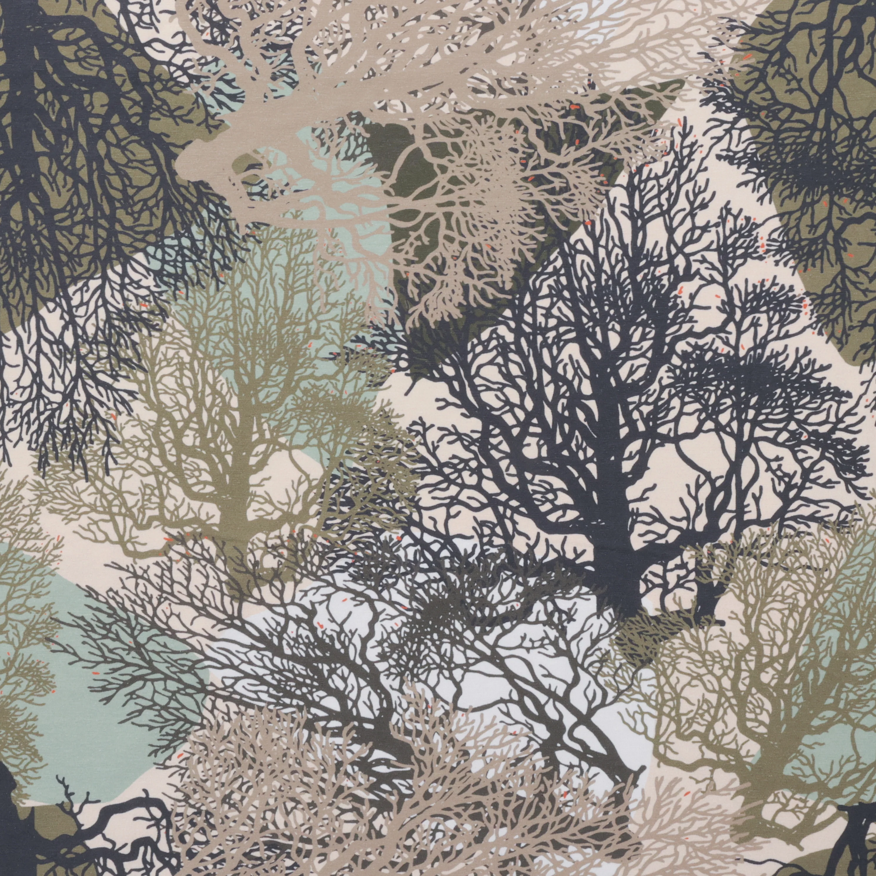 Stof - Cotton - Avalana - Jersey - Taupe Trees - Image 2