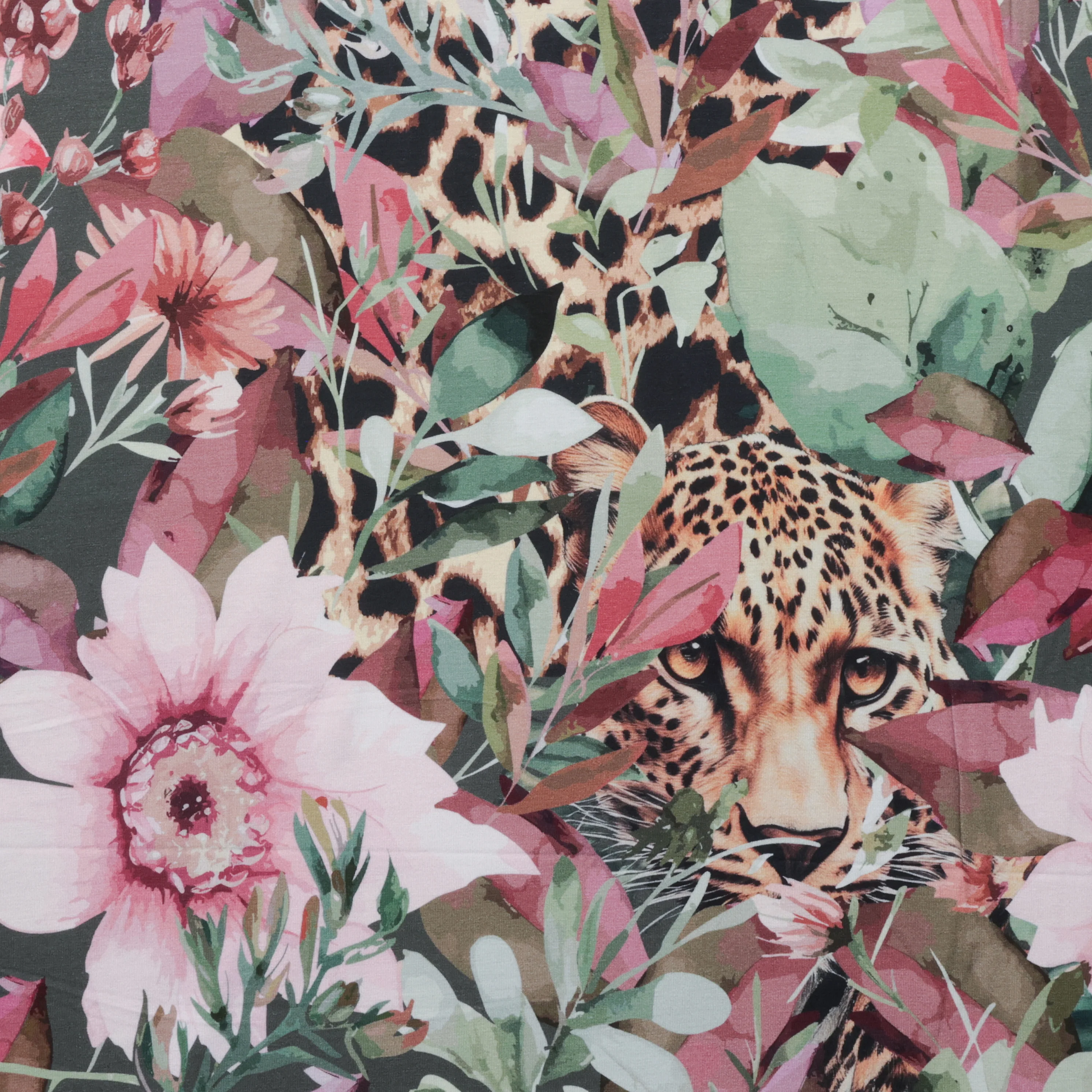 Stof - Viscose - Avalana - Jersey - Floral - Pink Green - Image 2