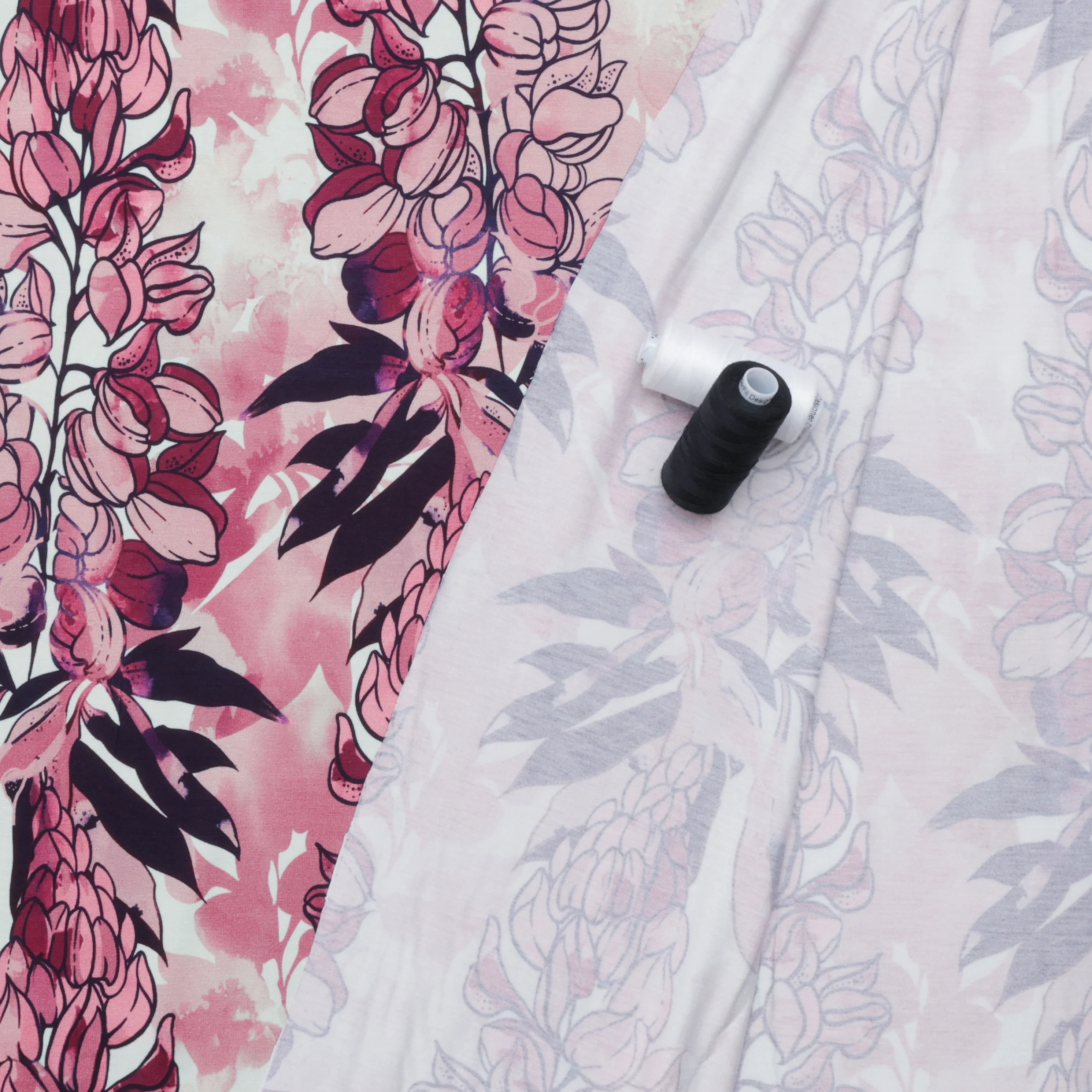 Stof - Viscose - Avalana - Jersey - Floral - Wine Rose - Image 3