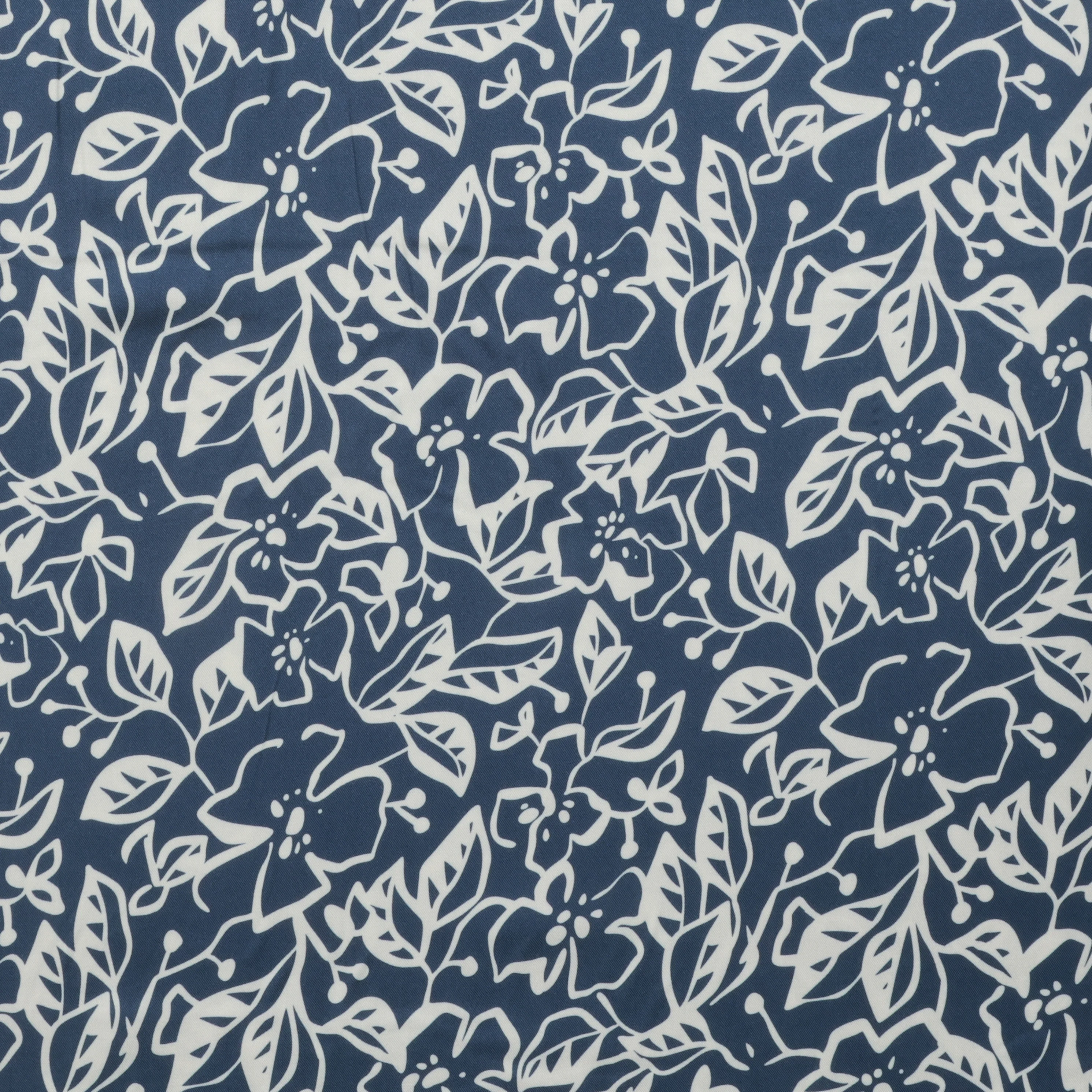 Stof - Viscose - Light and Lush Twill - Cream Flowers - Navy - Image 2