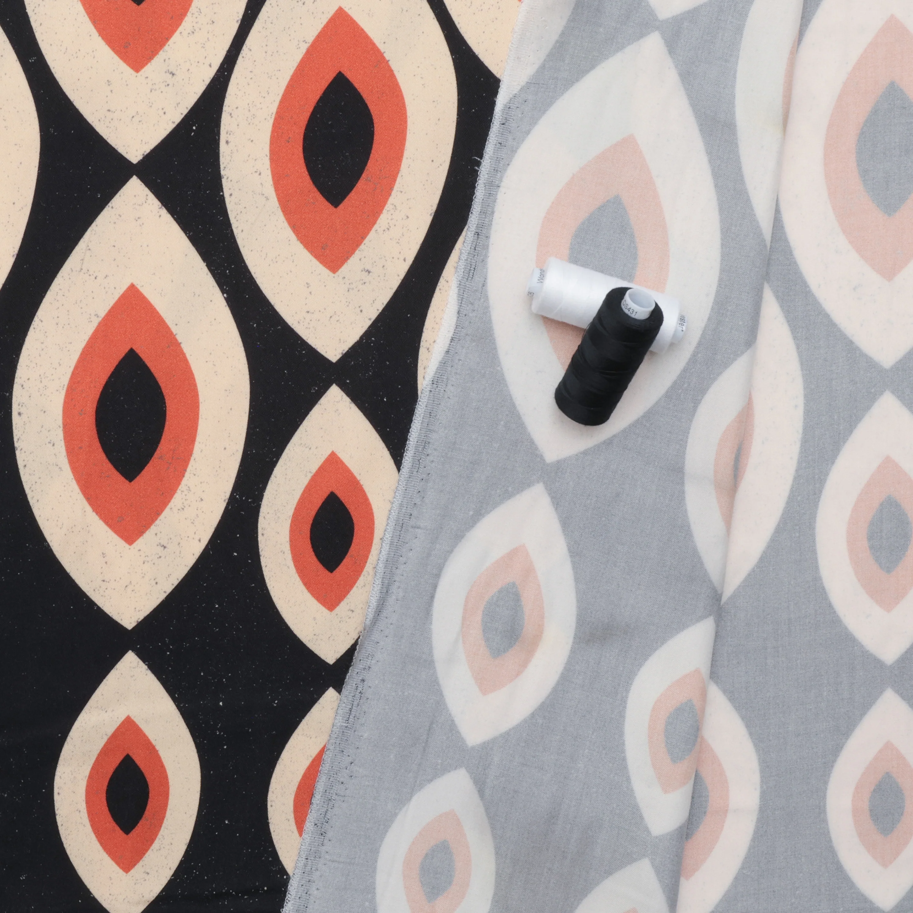 Stof - Viscose - Light and Lush Twill - Orange Black - Image 3