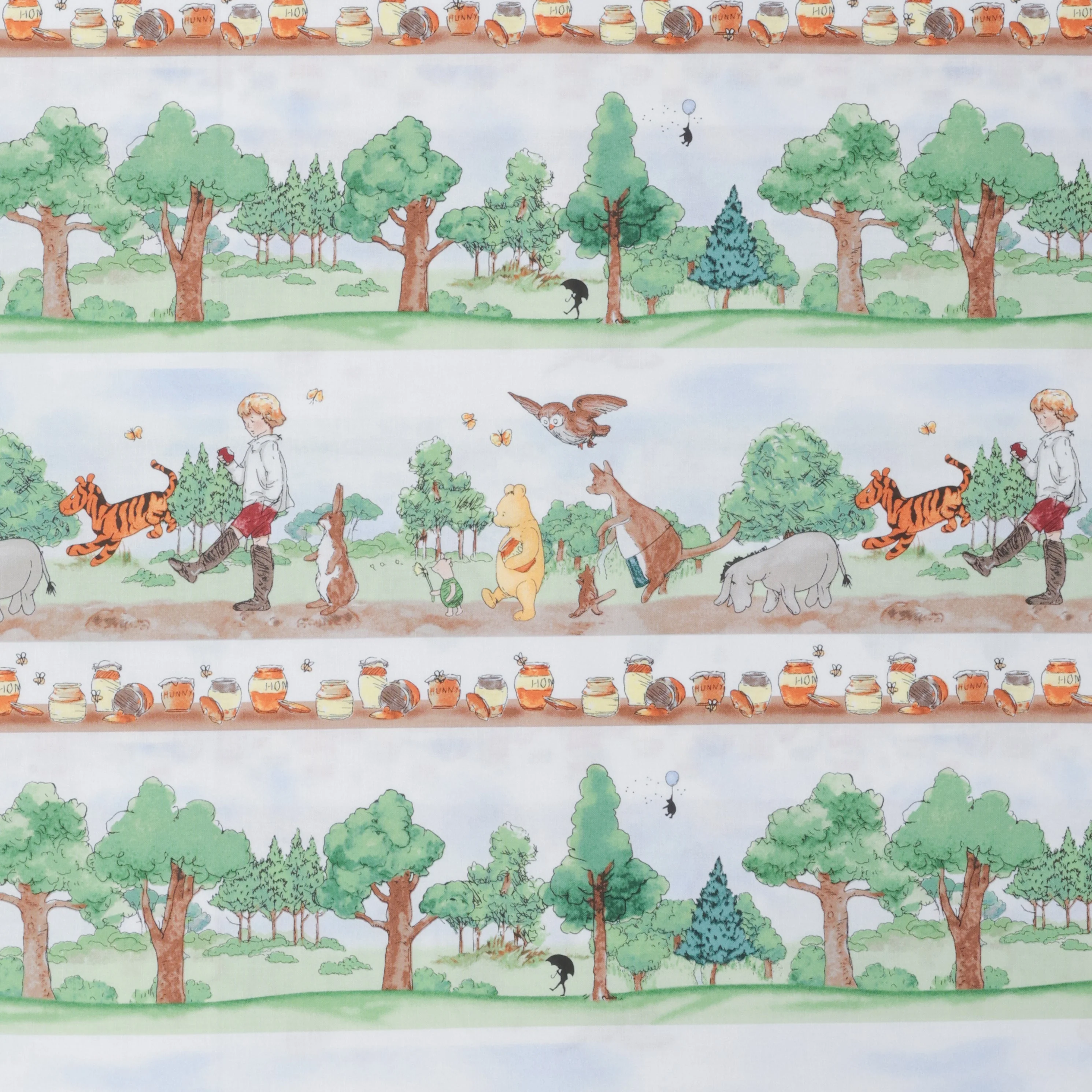 Studio E - Cotton - Classic Winnie - Stripe - Brown Green - Image 2