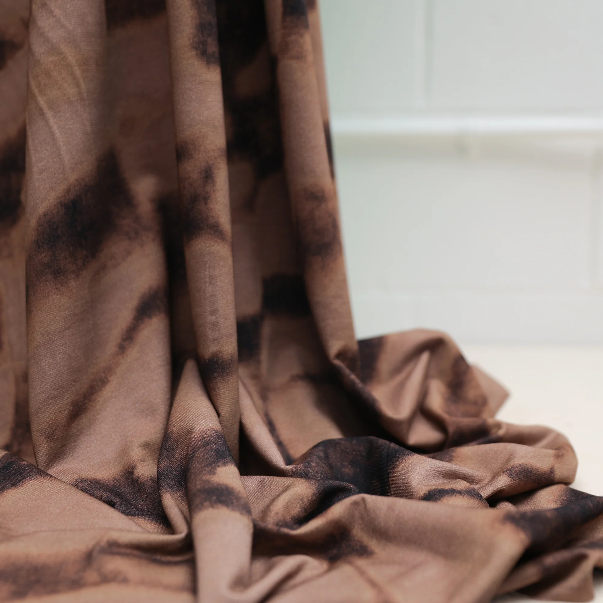 Viscose Blend - Melrose Knit - Digital Print - Mocha - Image 4