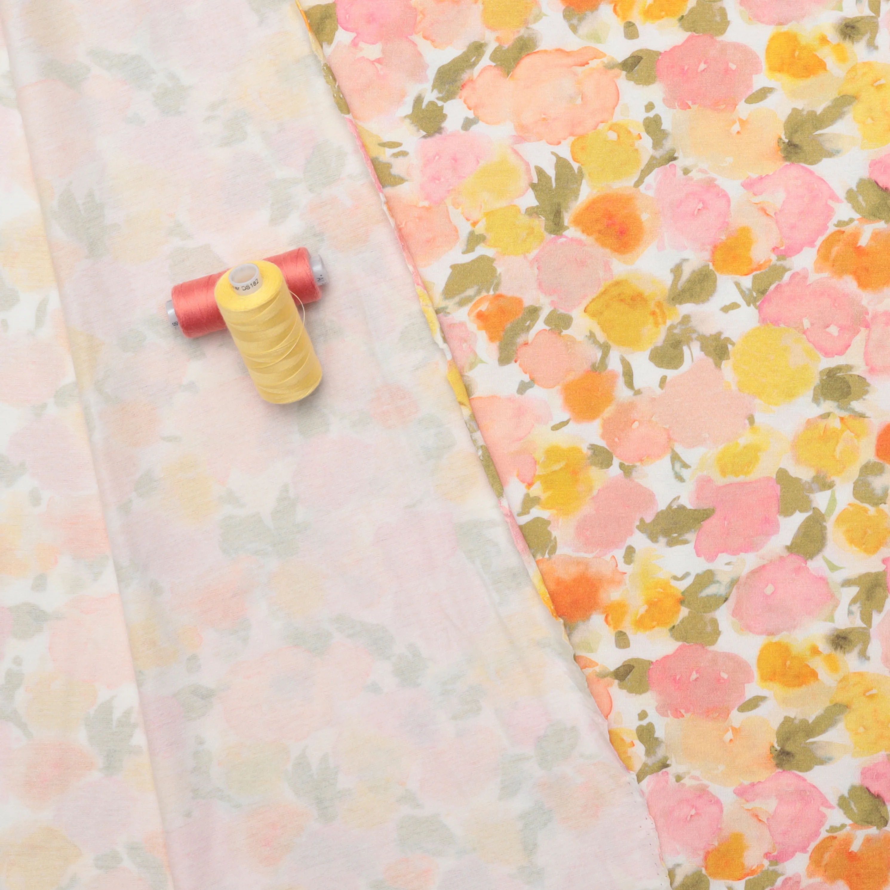 Viscose Blend - Melrose Knit - Digital Print - White Pink - Image 3