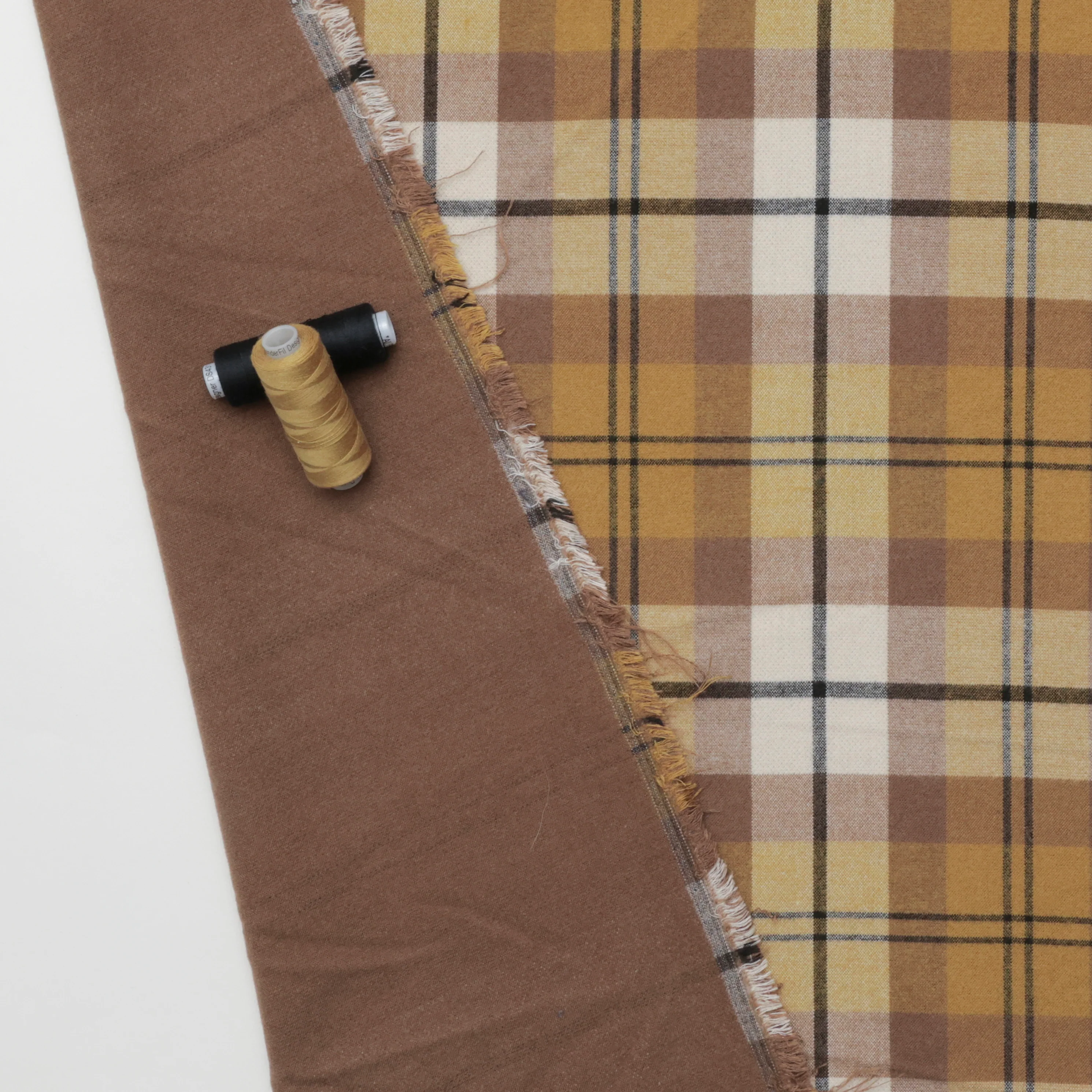Viscose Blend - Plaid Coating - Olive Oil - Image 3