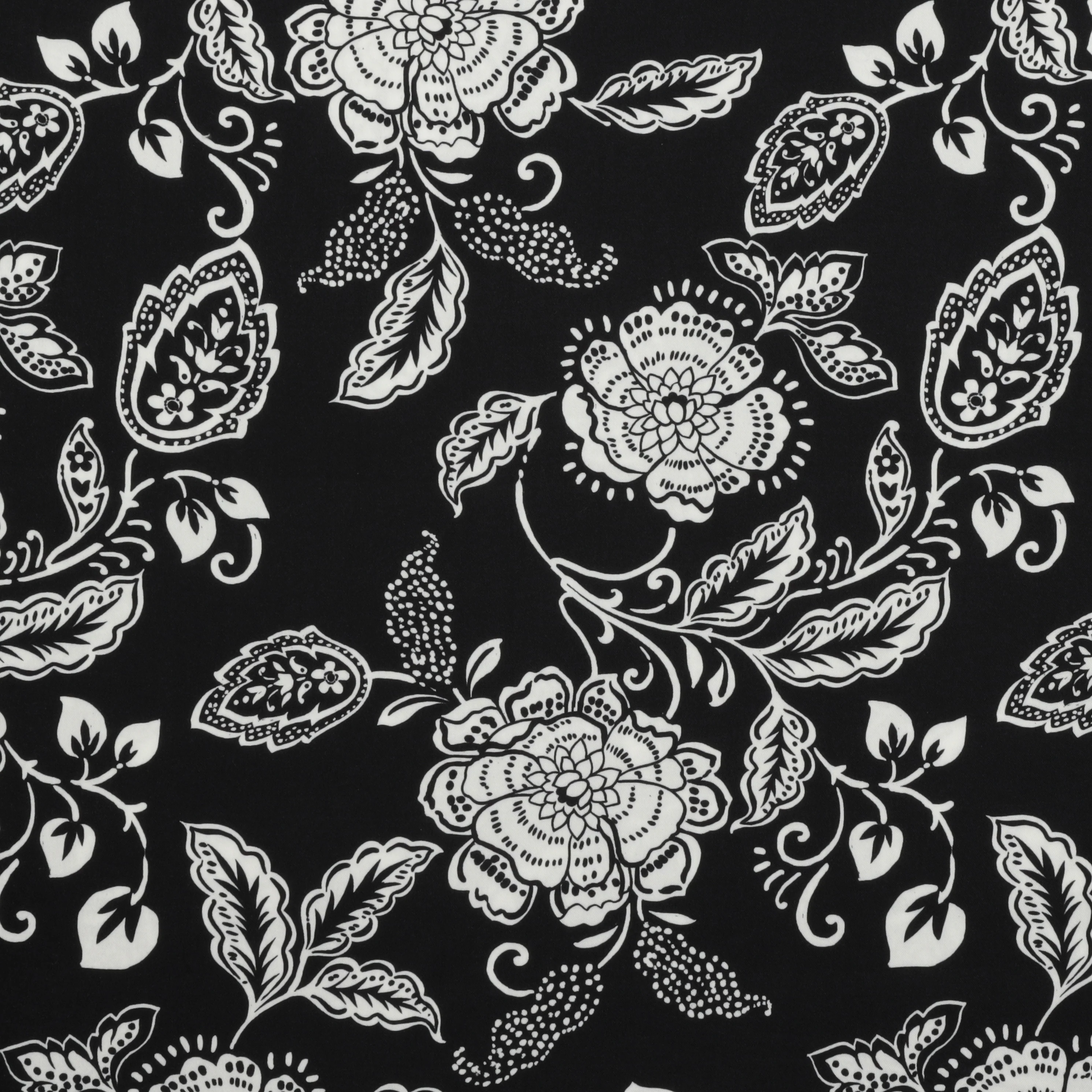 Viscose - Gabriella - Print - Large Floral - Black - Image 2