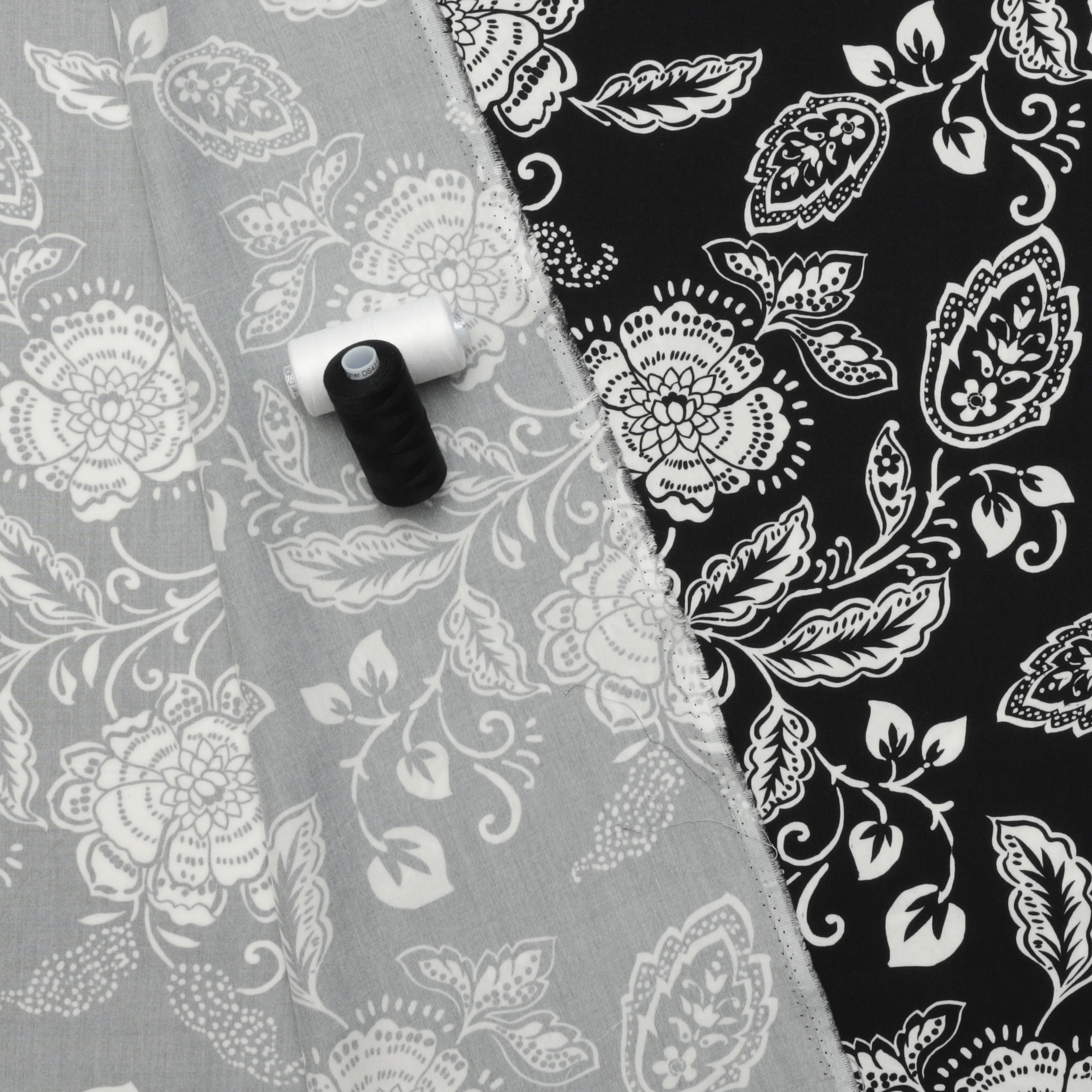 Viscose - Gabriella - Print - Large Floral - Black - Image 3