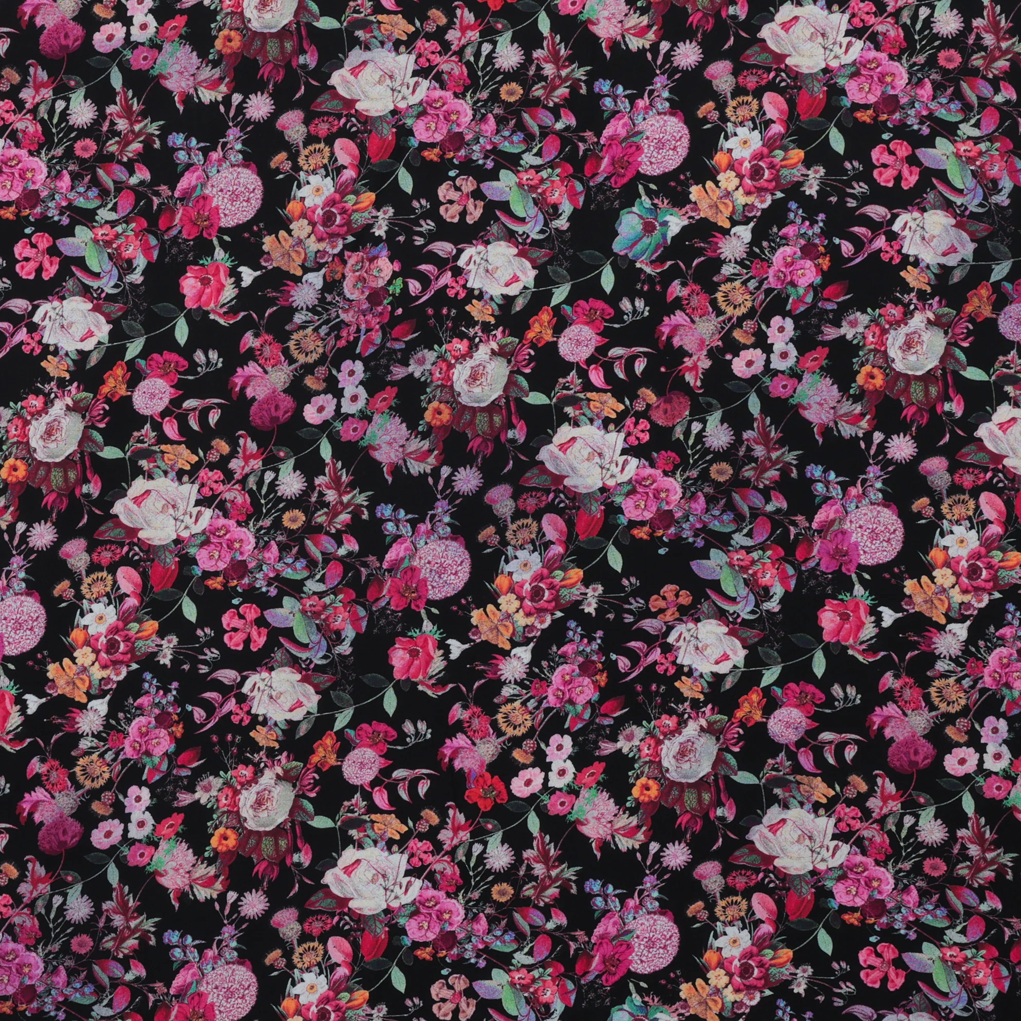 Viscose - Italian Challis - Black Floral - Assorted - Image 2