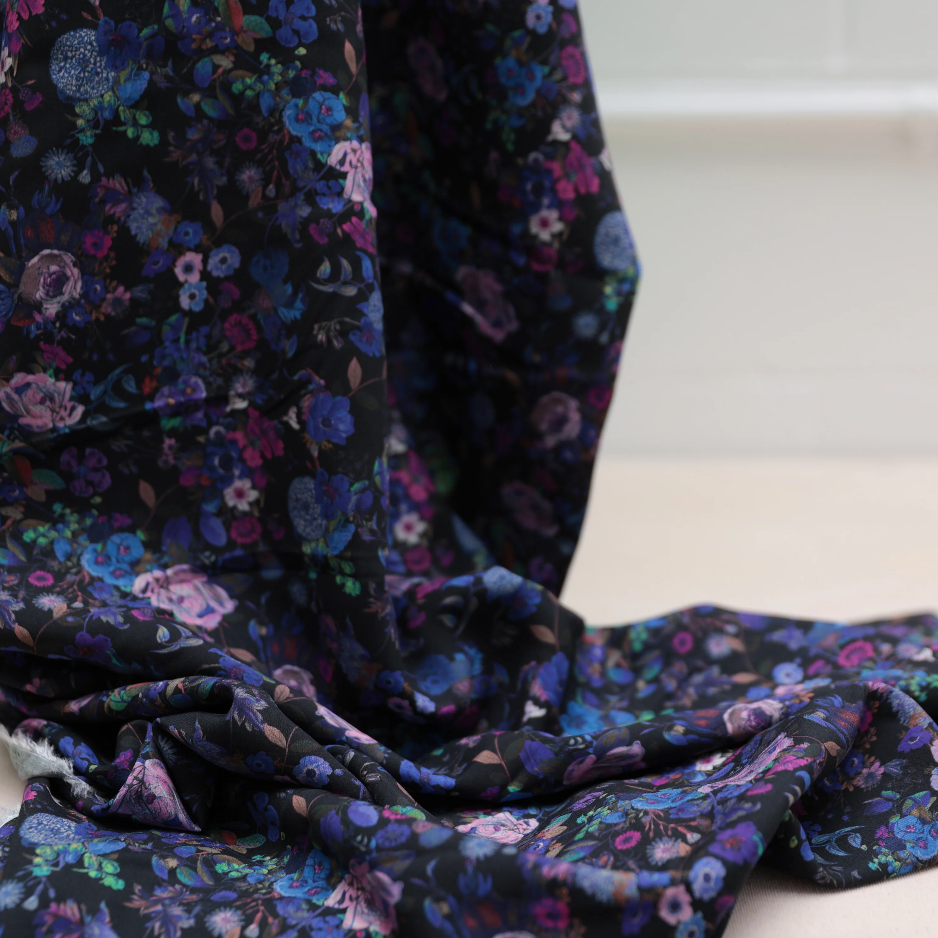 Viscose - Italian Challis - Black Floral - Assorted - Image 4