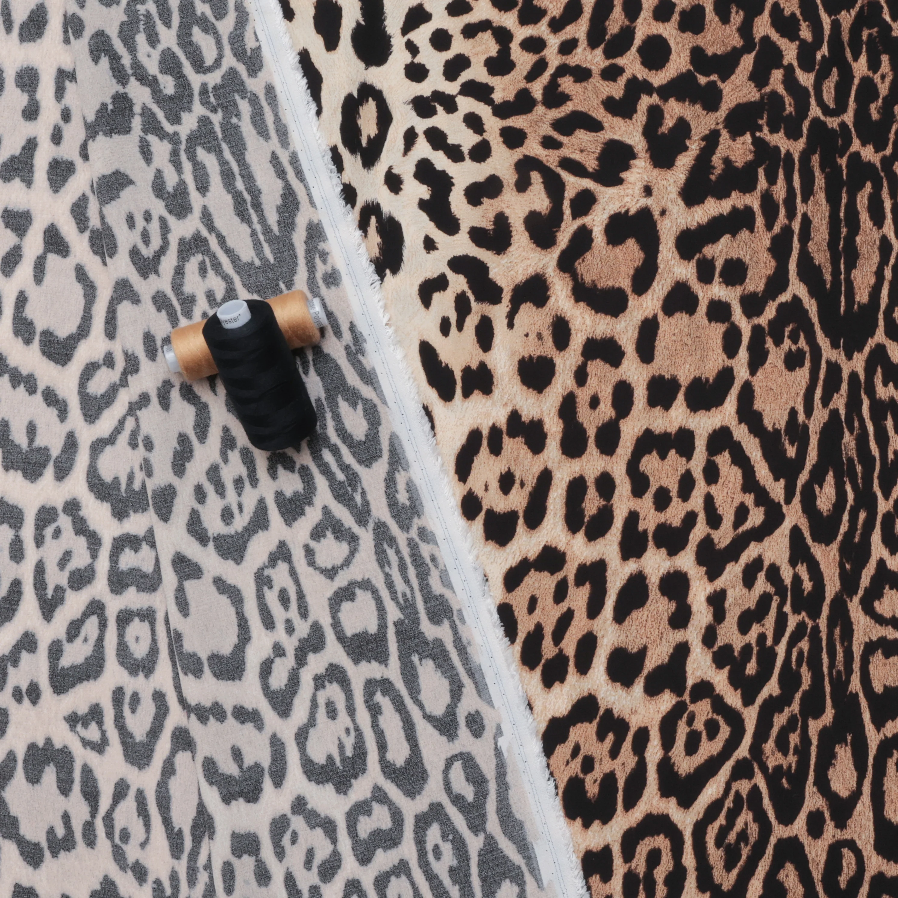 Viscose - Italian Crepe - Animal Print - Brown Black - Image 3
