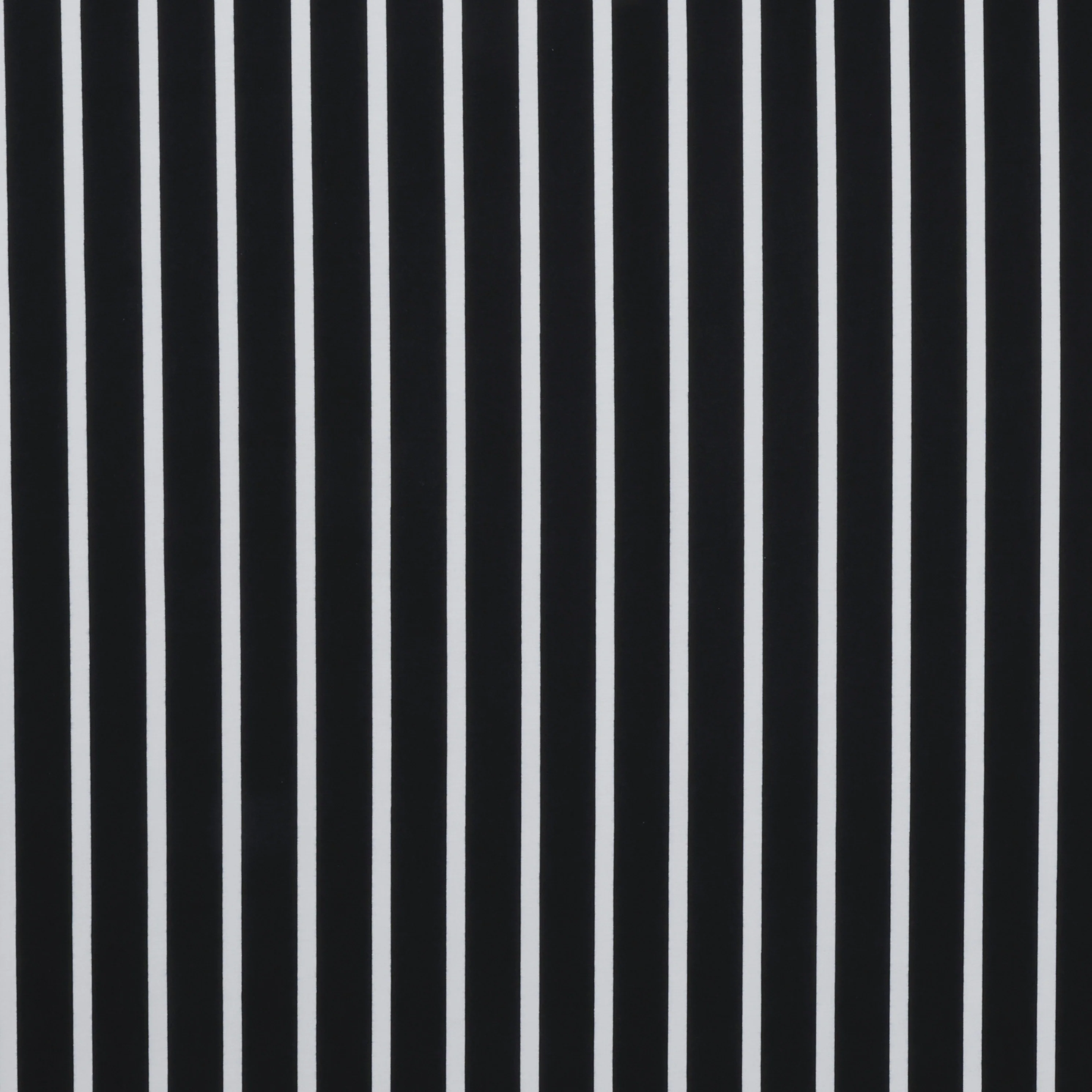 Viscose - Italian Designer  - Challis Print - White Stripe Black - Image 2