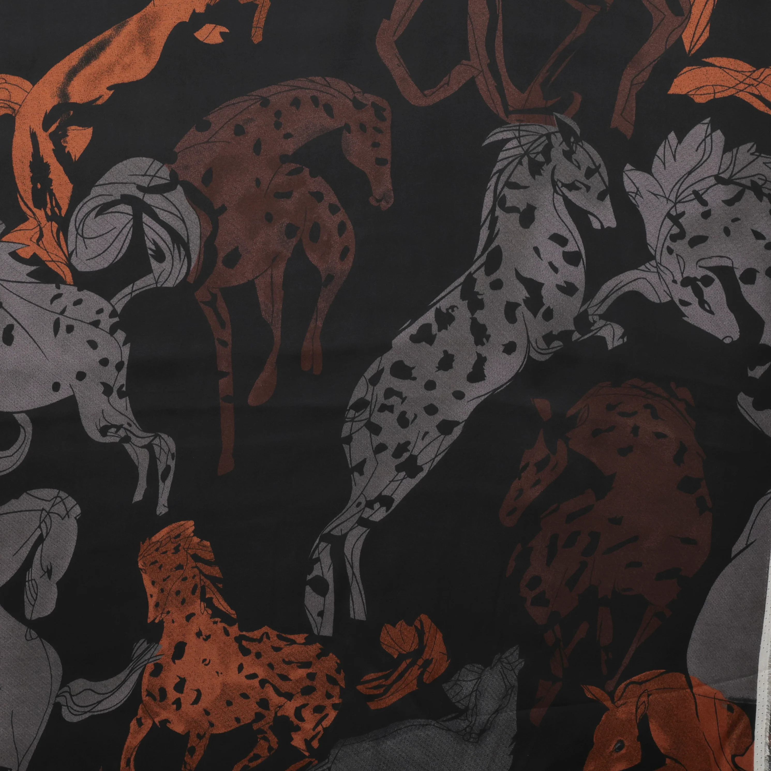 Viscose - Luna - Digital Challis Print - Black Cocoa - Image 2