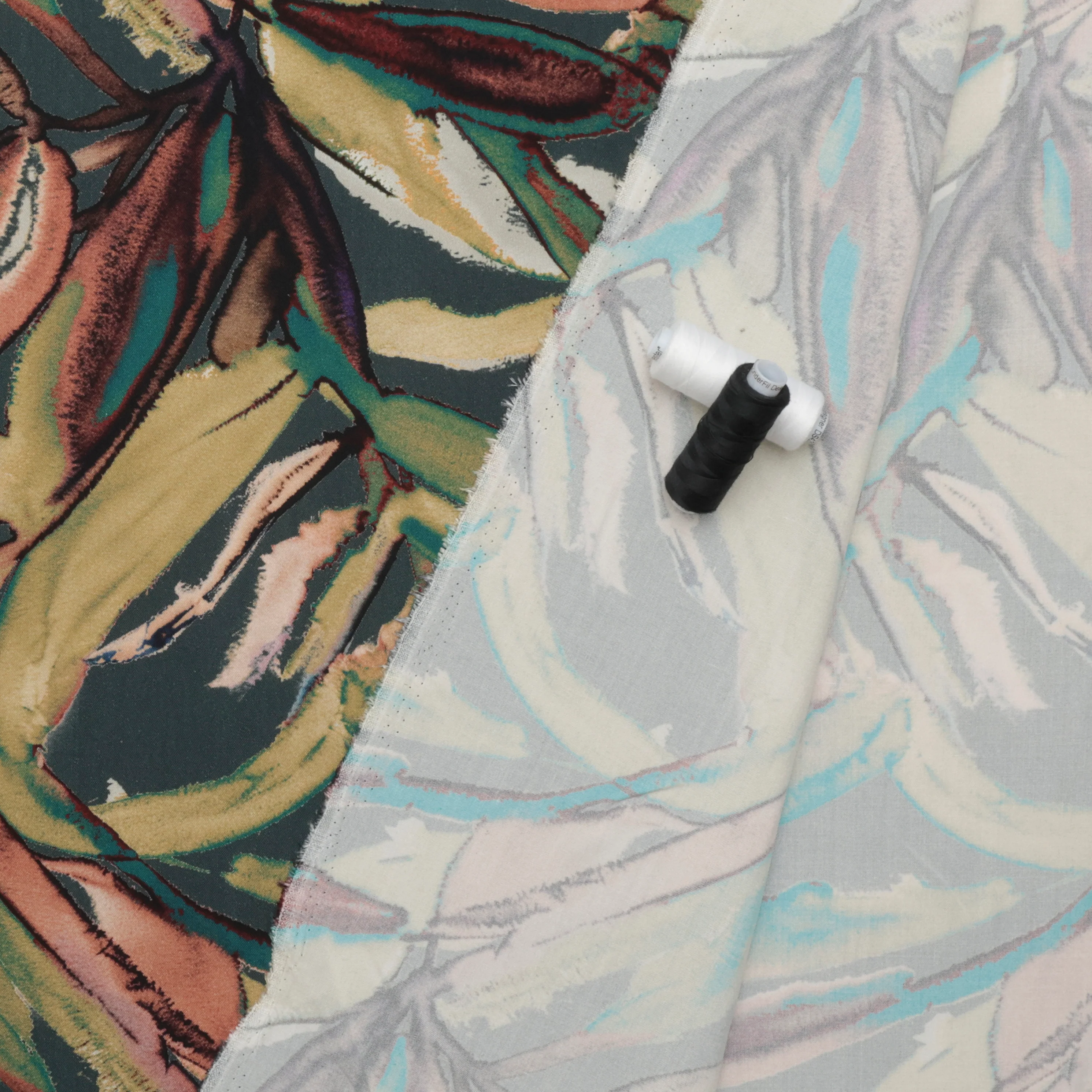 Viscose - Noelle - Digital Twill Print - Green Combo - Image 3