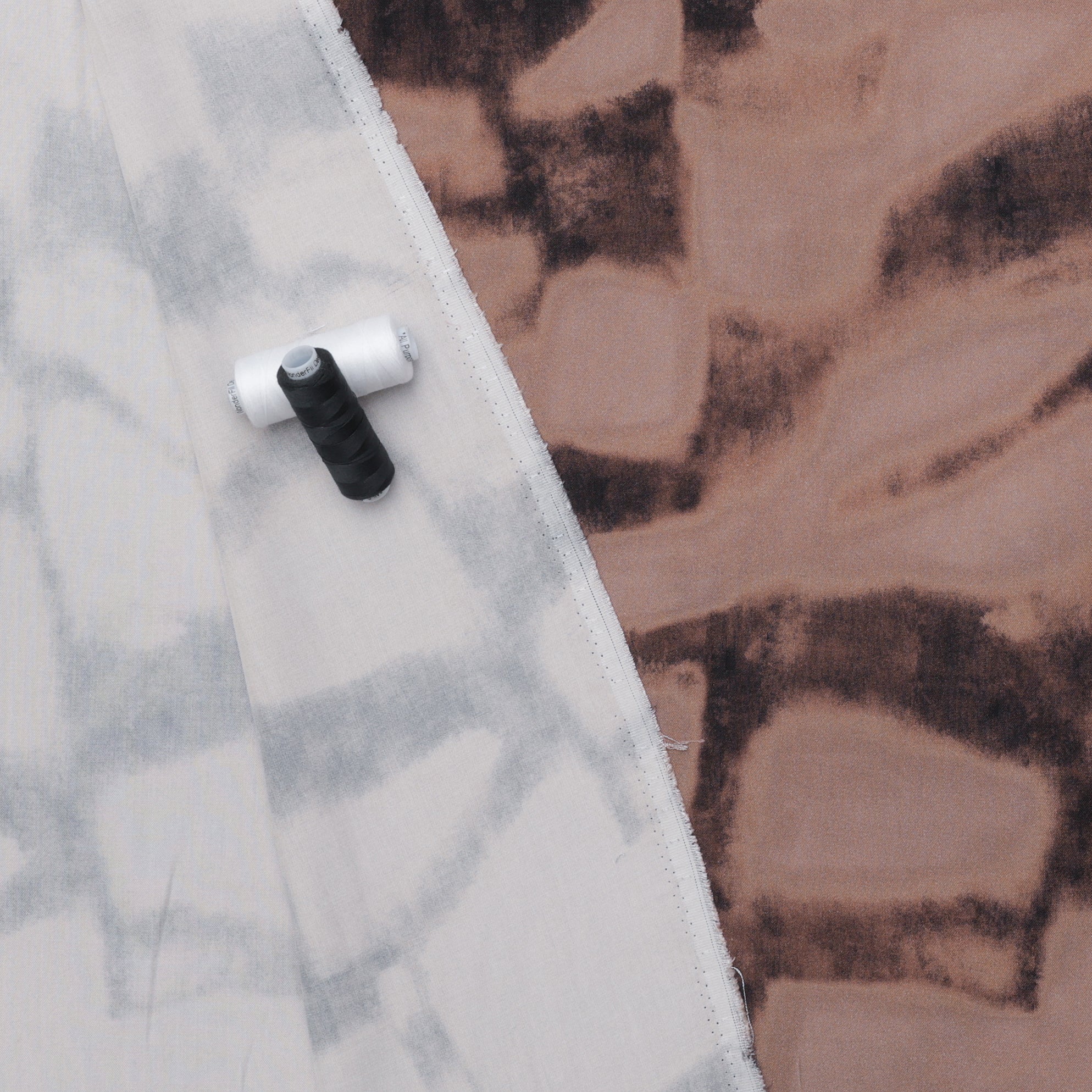 Viscose - Noelle - Digital Twill Print - Mocha - Image 3