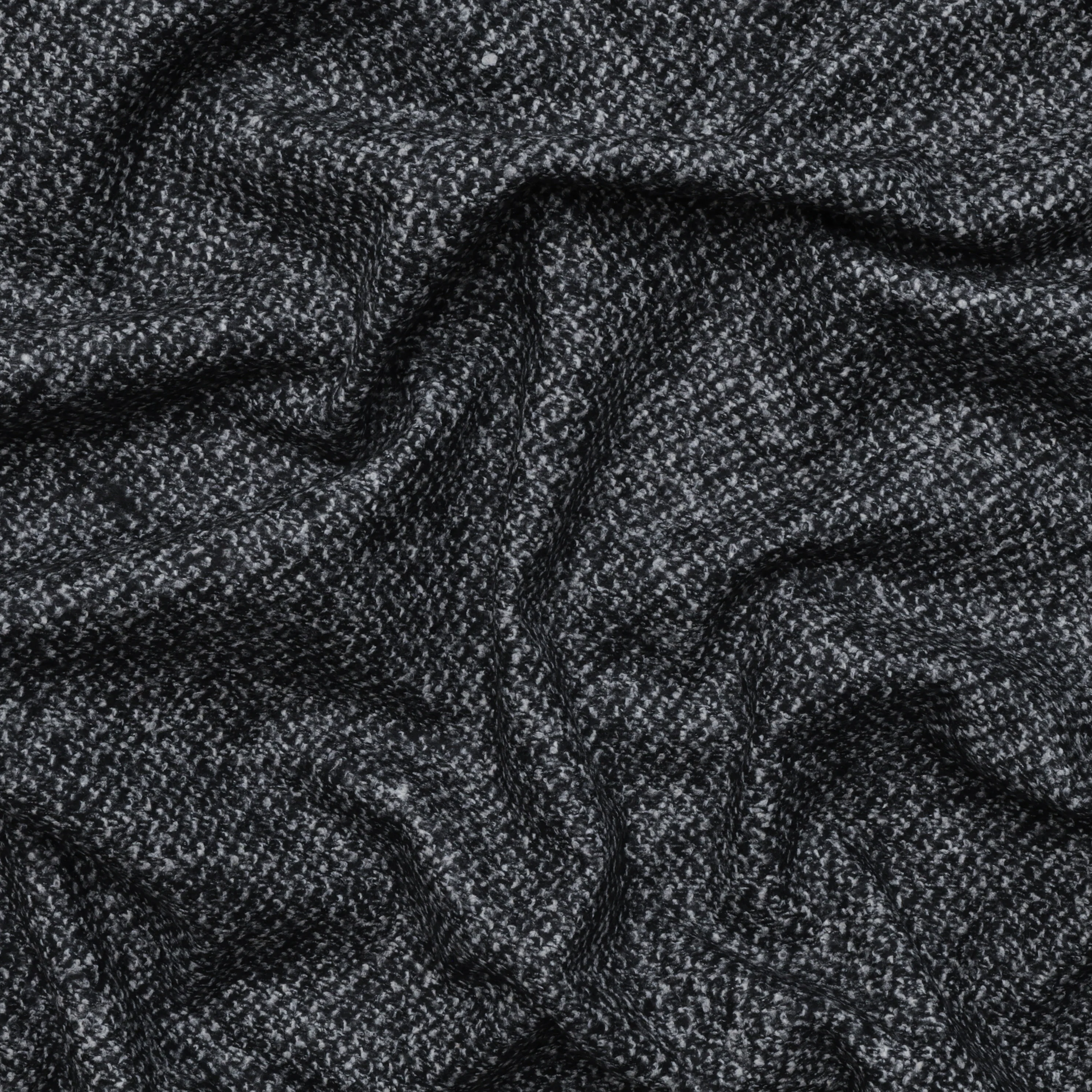 Wool Blend - Italian Novelty Coating - Black White - Image 2