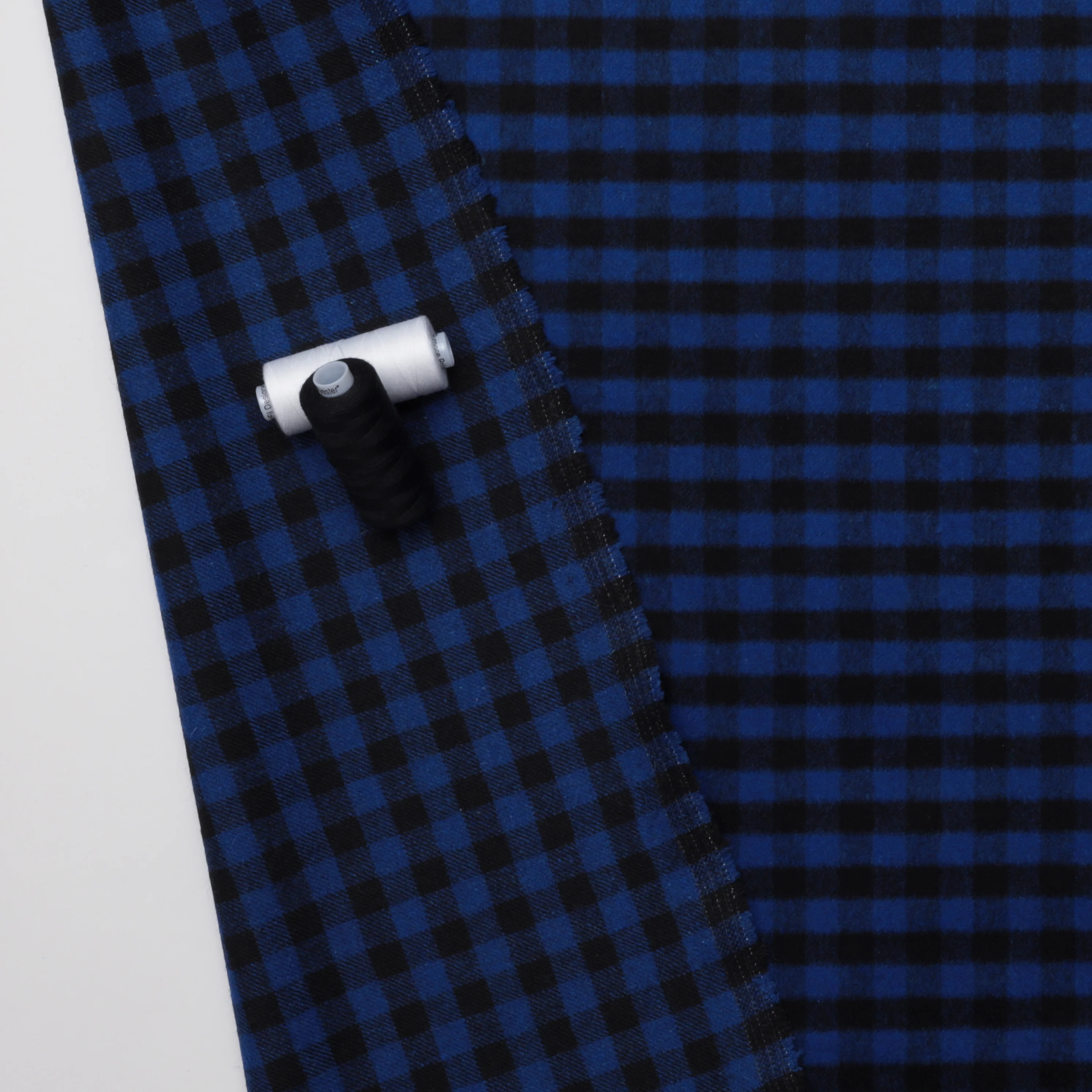Wool Blend - Plaid Coating - Cobalt - Image 3