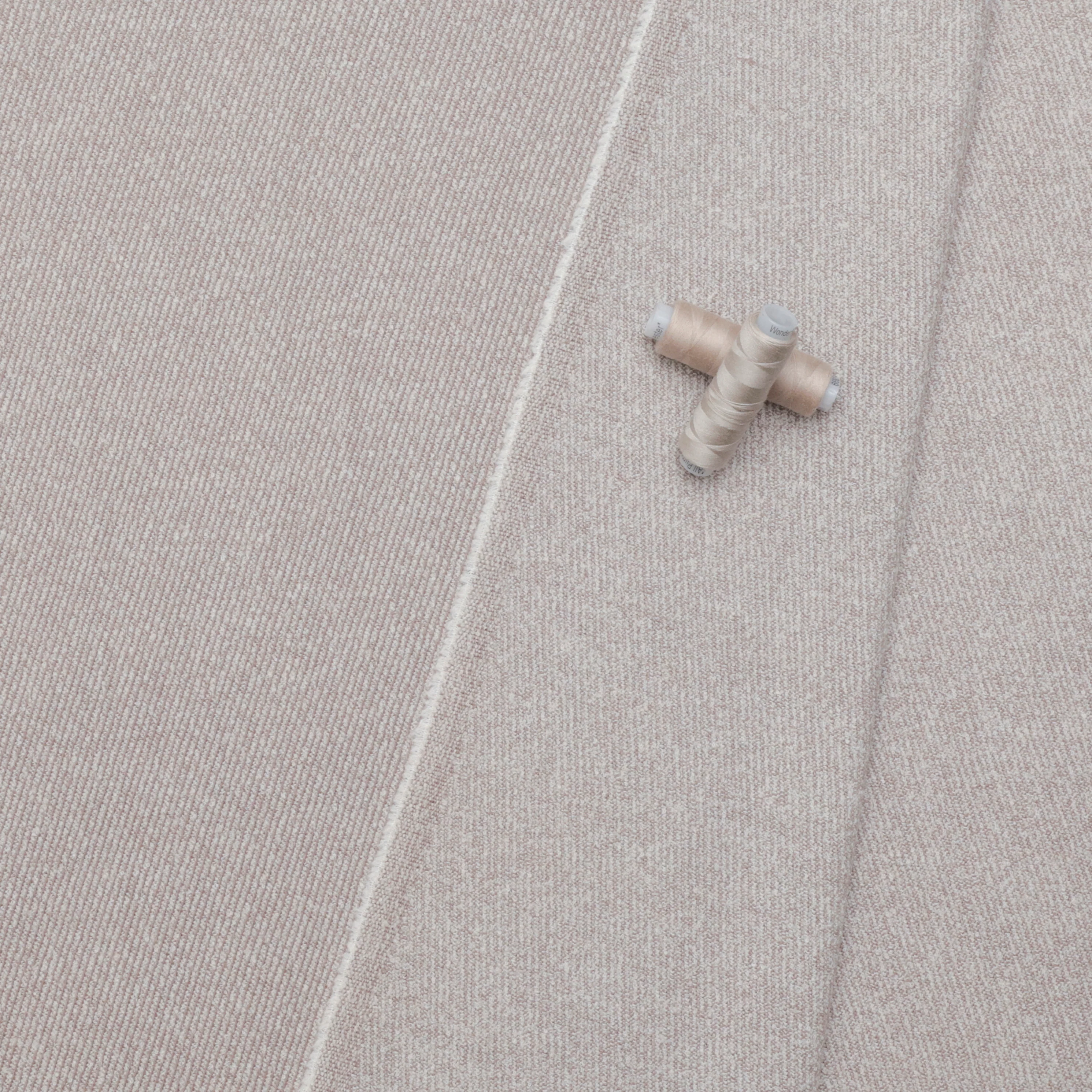 Wool Blend - Suiting - Chunky Twill - Taupe Cream - Image 3