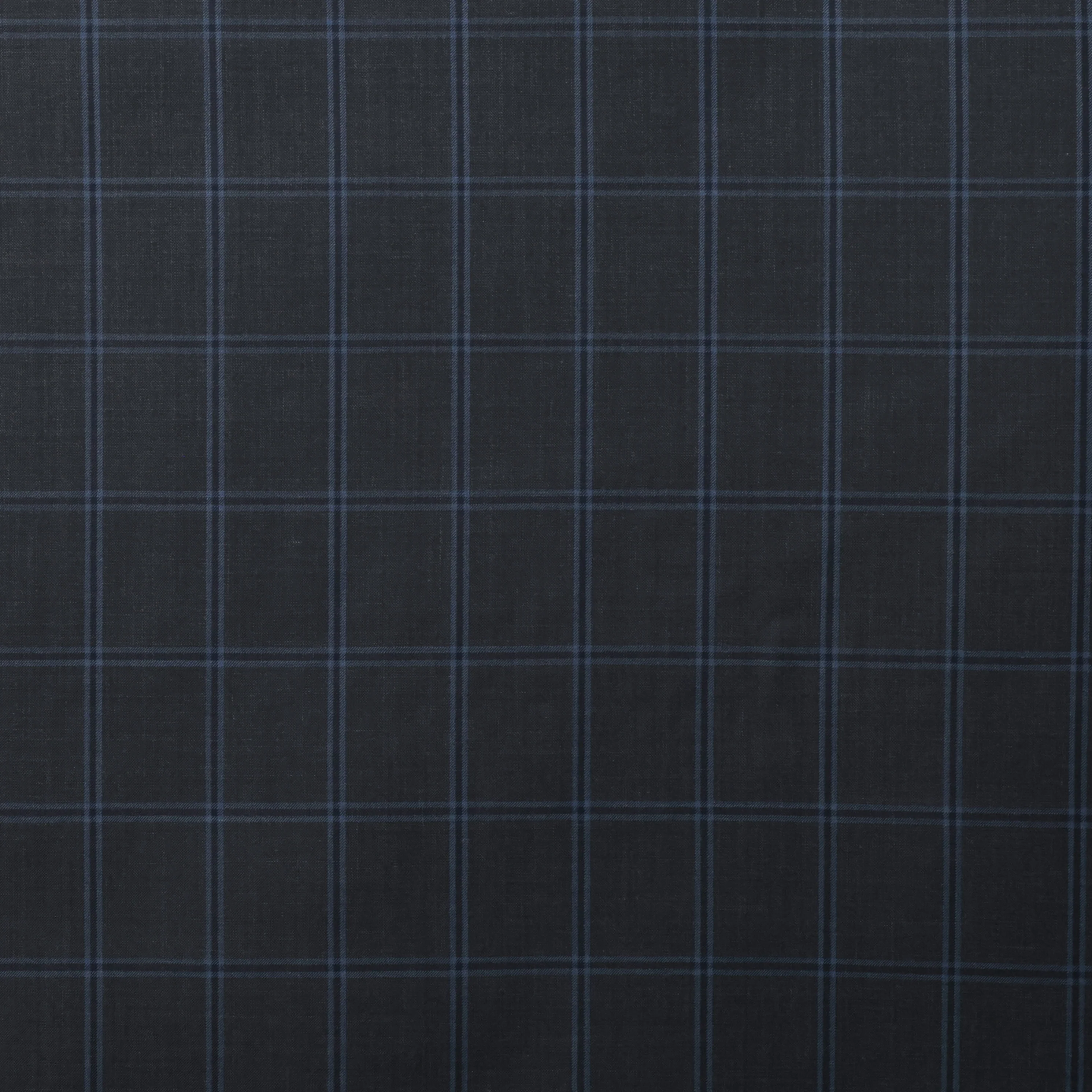 Wool Cashmere - Suiting - Plaid -  Charcoal Navy - Image 2