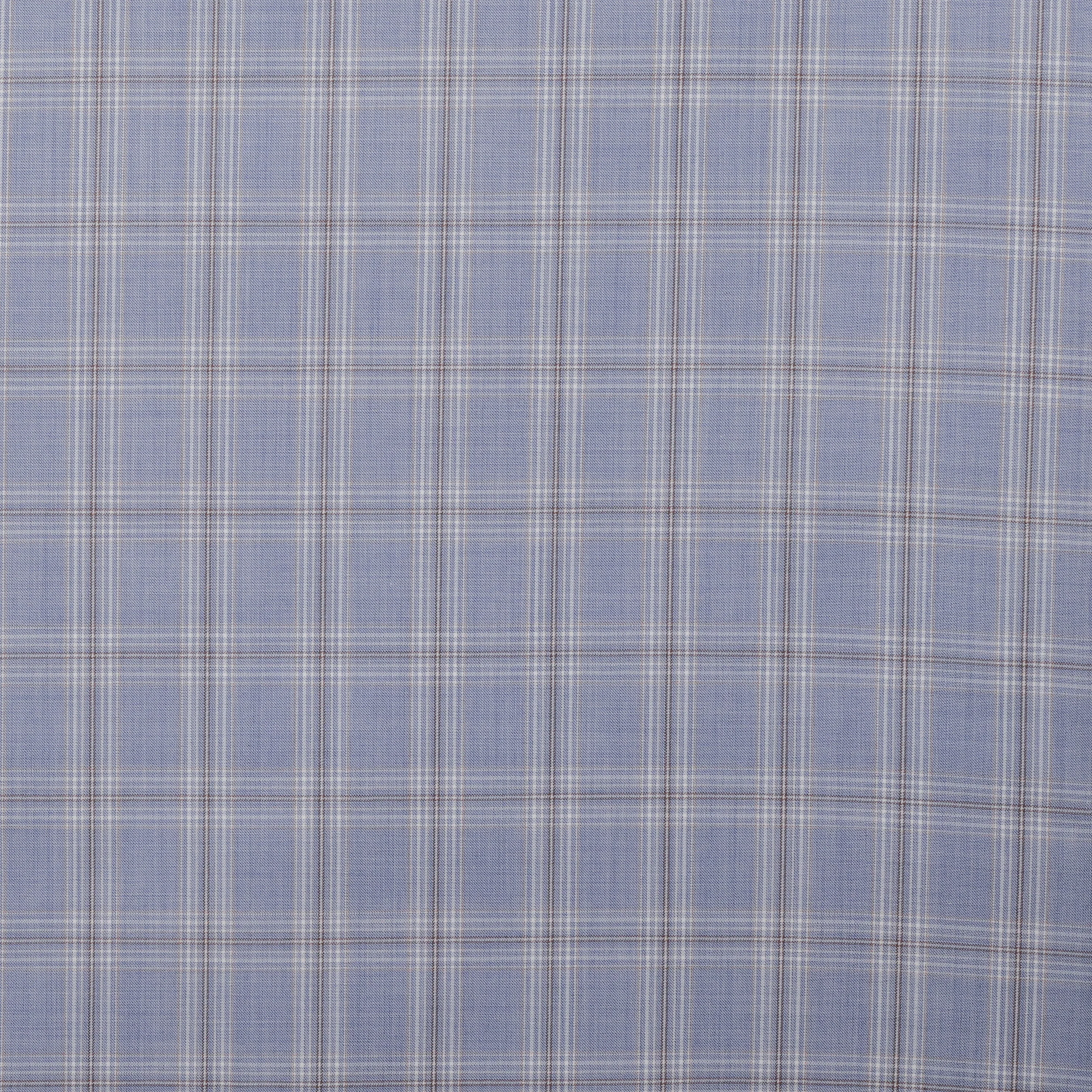 Wool Cashmere - Suiting - Plaid - Medium Blue Brown - Image 2