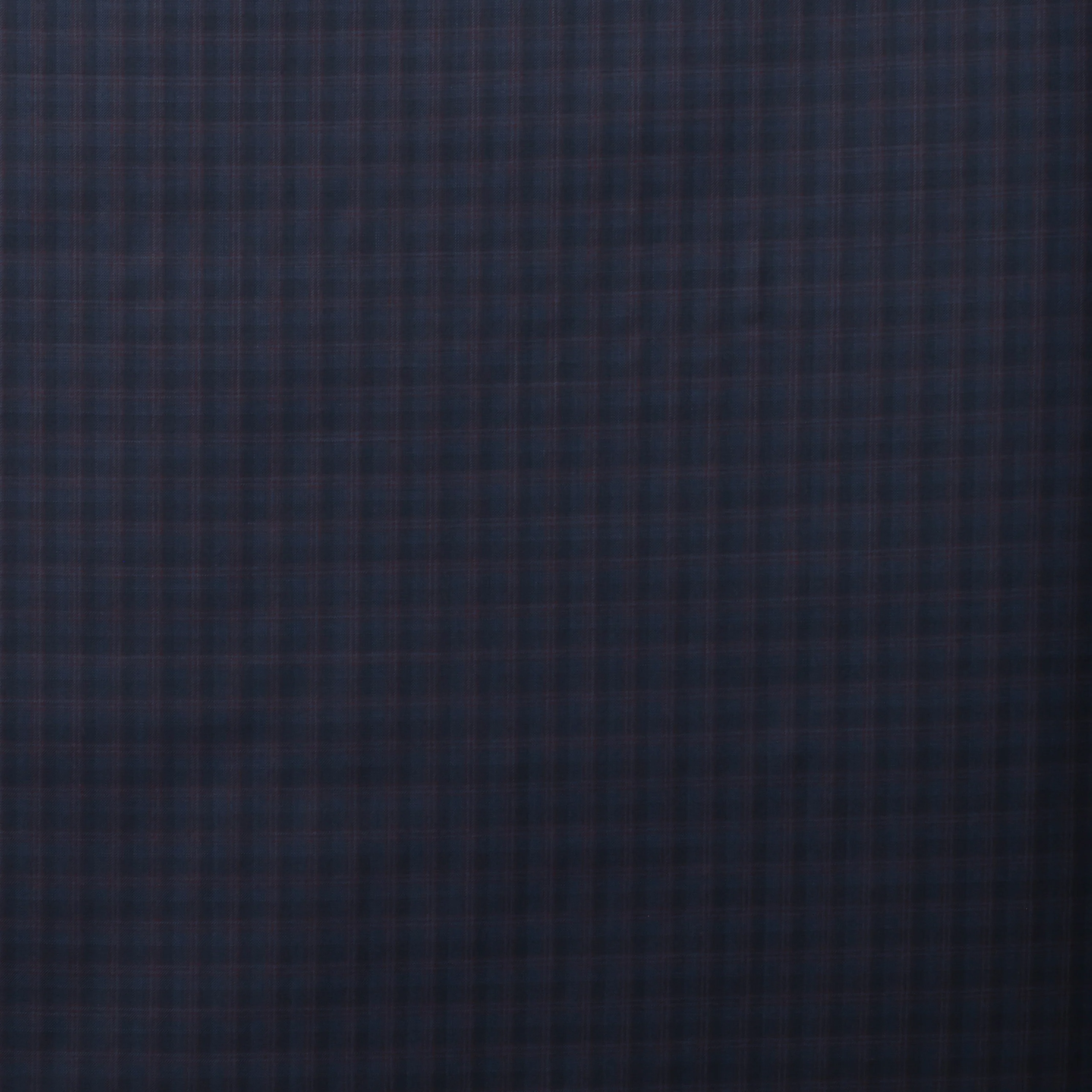Wool Cashmere - Suiting - Plaid - Navy Burgundy - Image 2