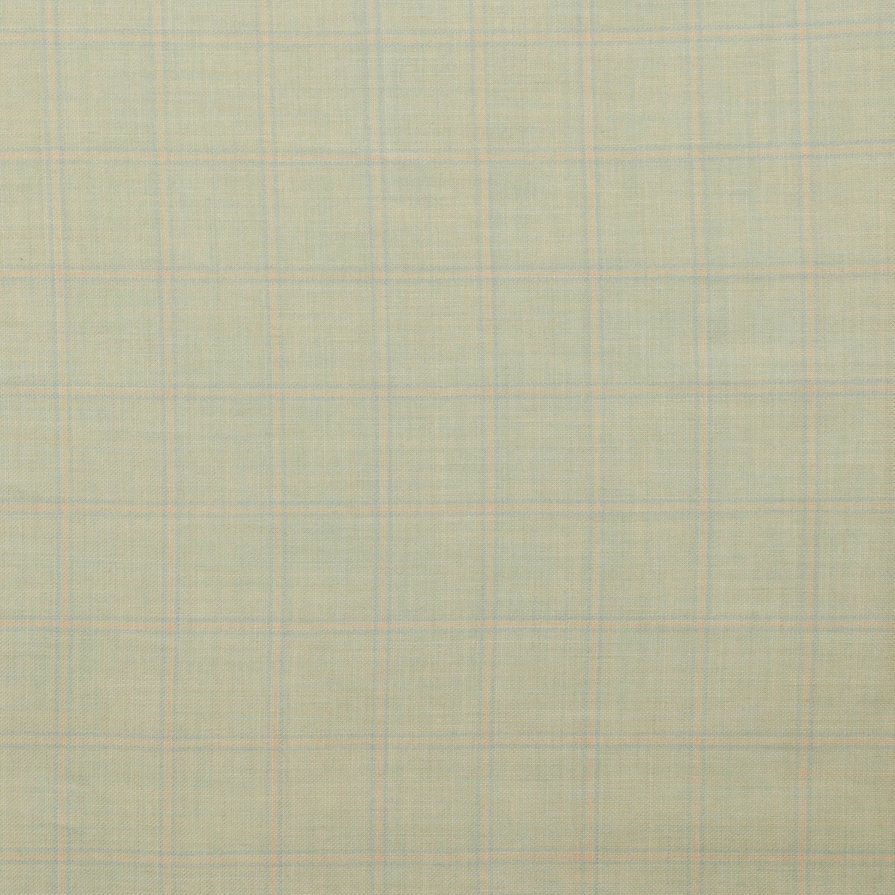 Wool Linen - Suiting - Plaid - Chartreuse Orange - Image 2