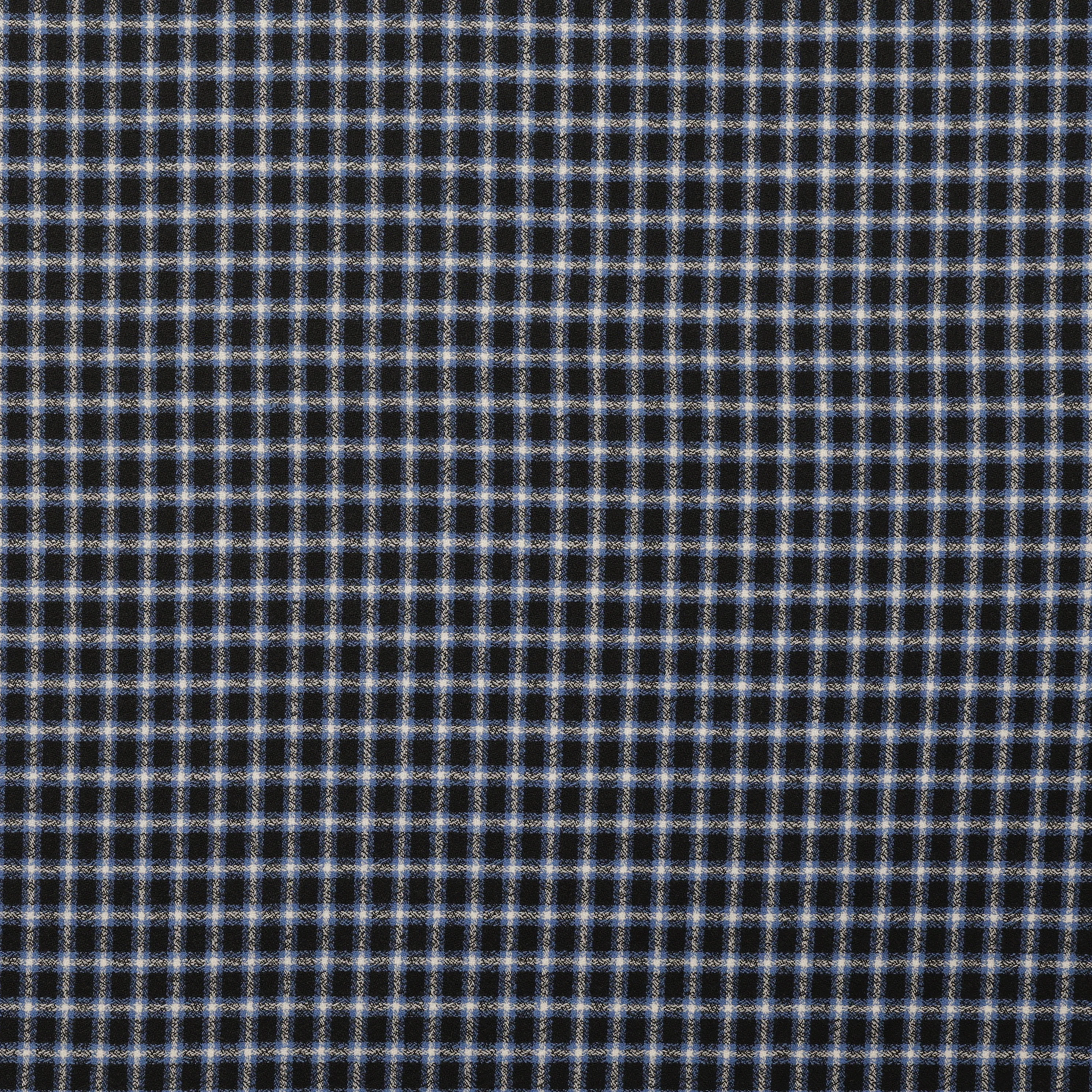 Wool - Suiting - Plaid - Blue Black White - Image 2
