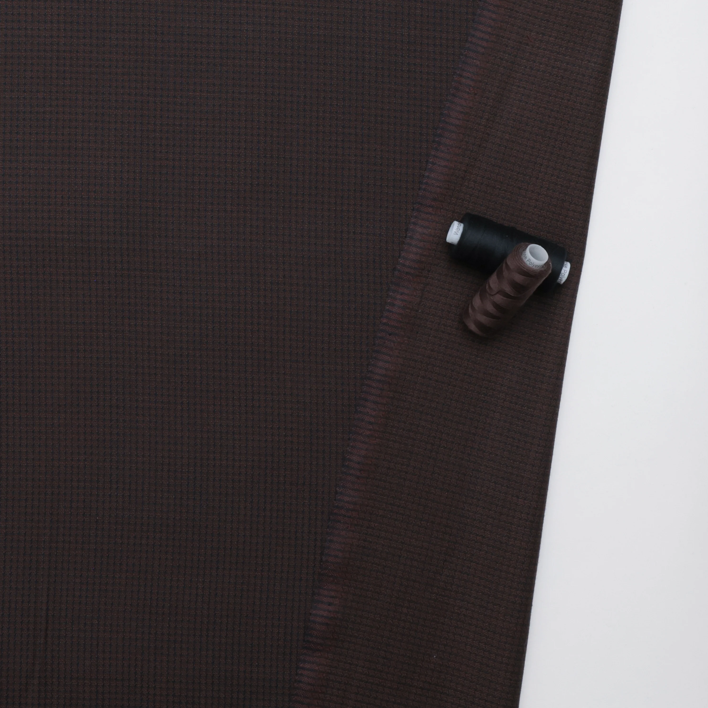 Wool - Suiting - Plaid - Burgundy Navy - Image 3