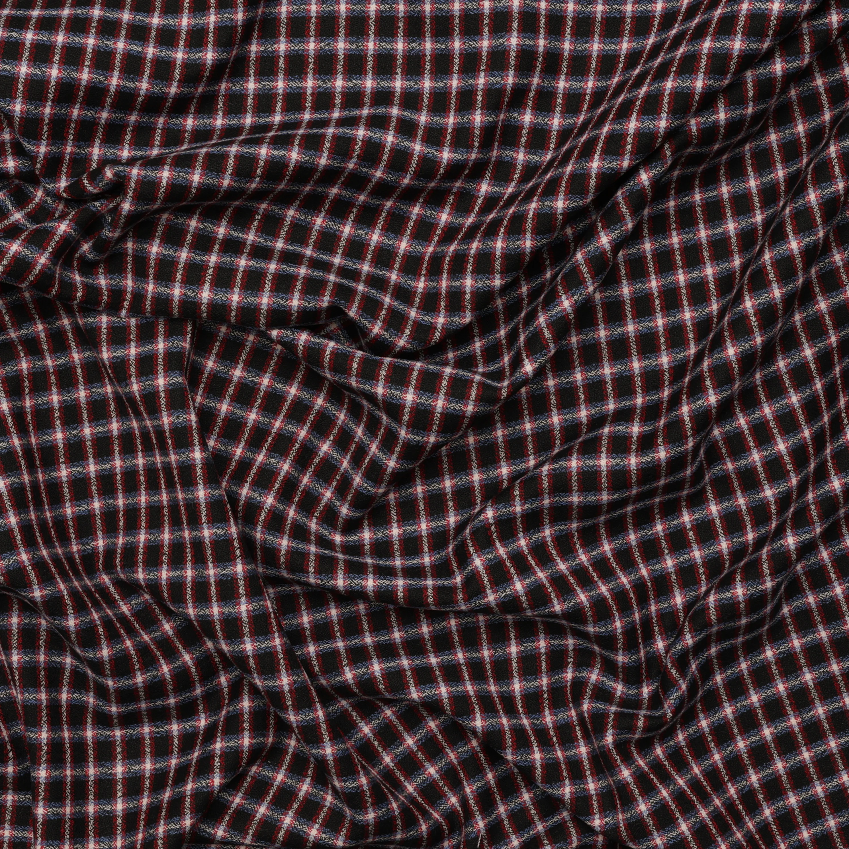Wool - Suiting - Plaid - Navy Red Blue