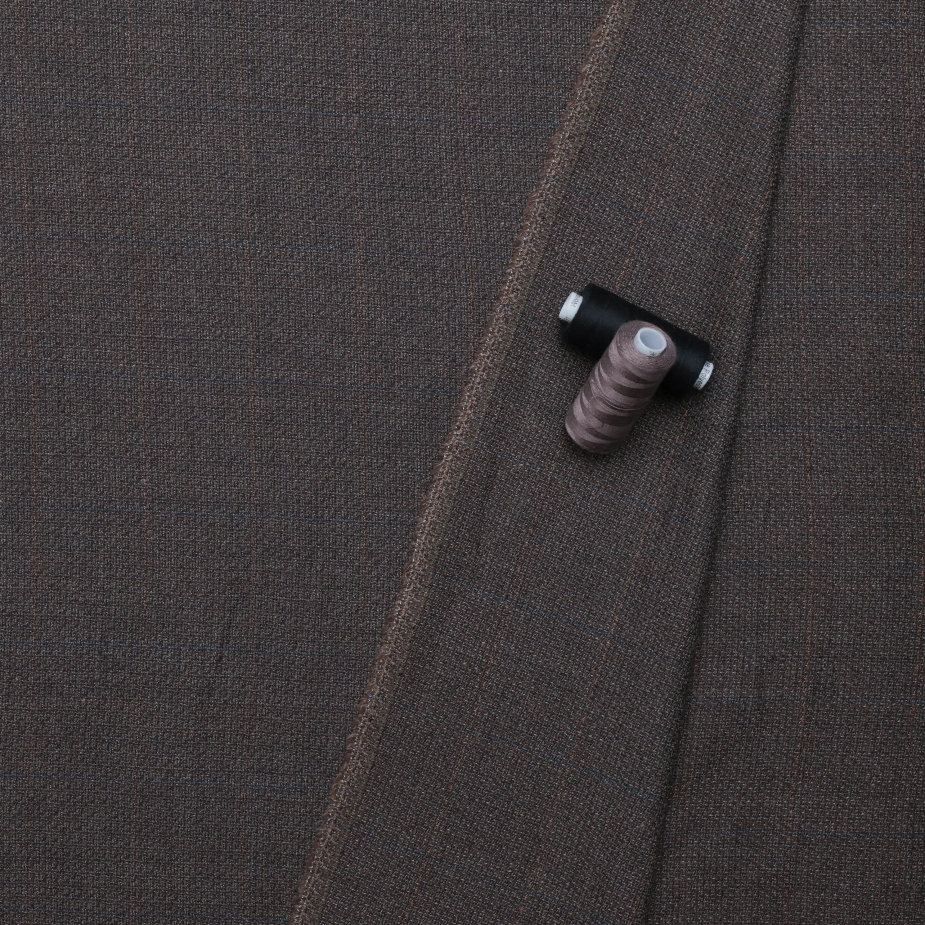 Wool - Suiting - Tweed Plaid - Dark Brown - Image 3