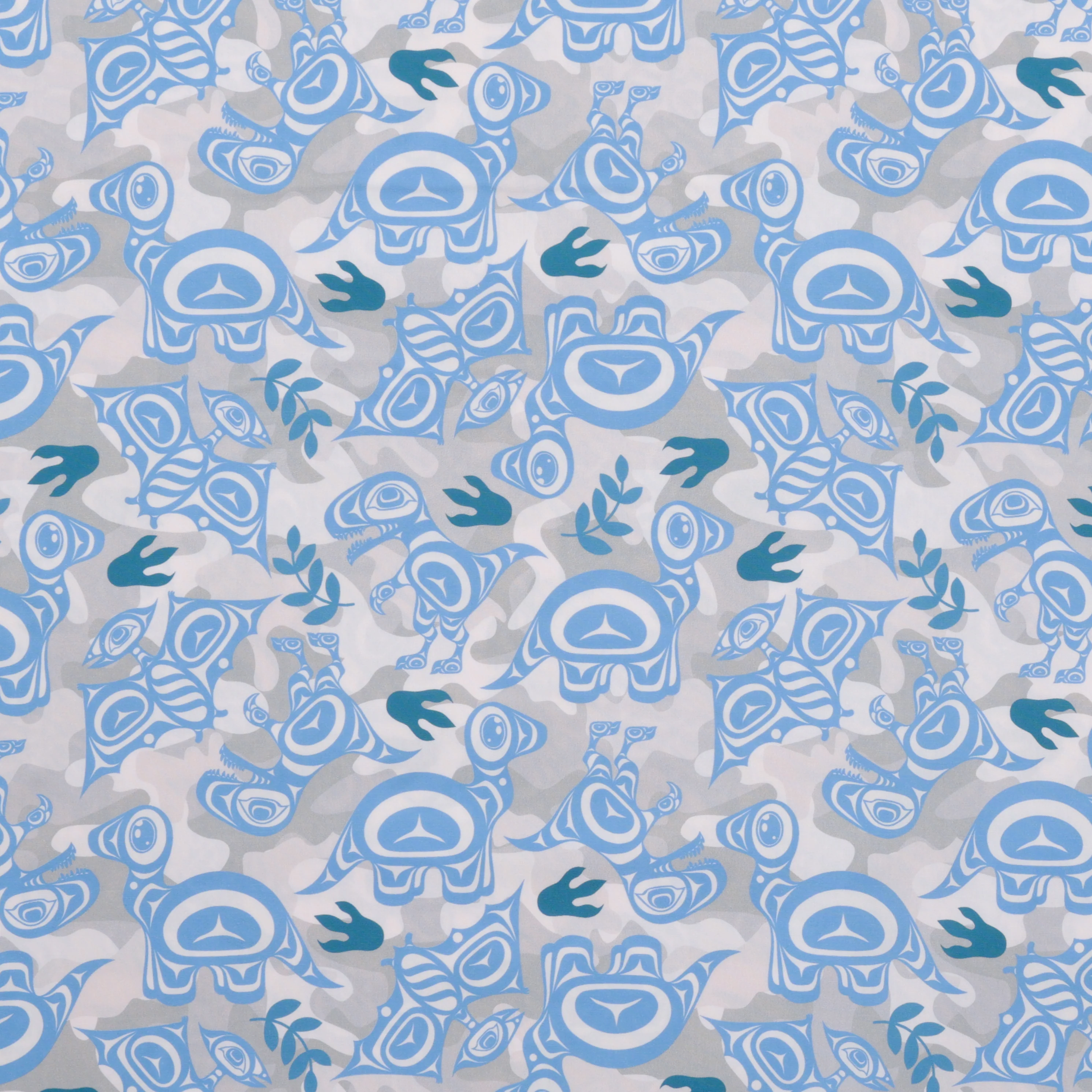 Yasakw Designs - Poplin - Camo Dino - Turquoise - Image 2