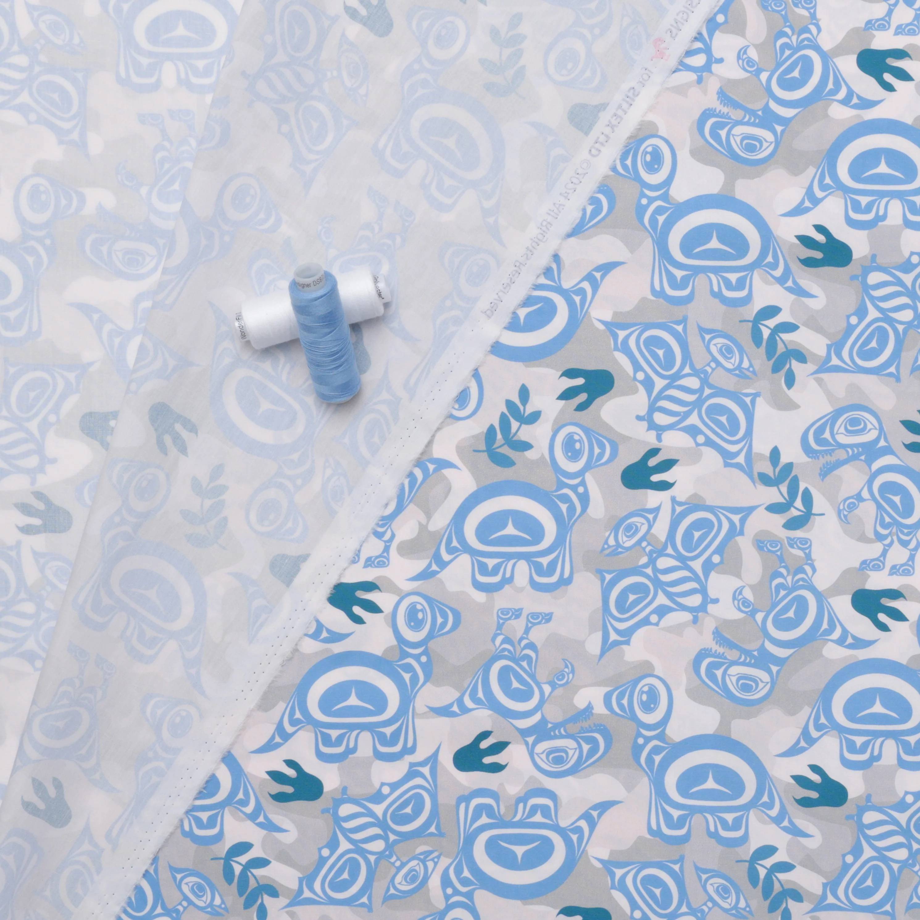 Yasakw Designs - Poplin - Camo Dino - Turquoise - Image 3