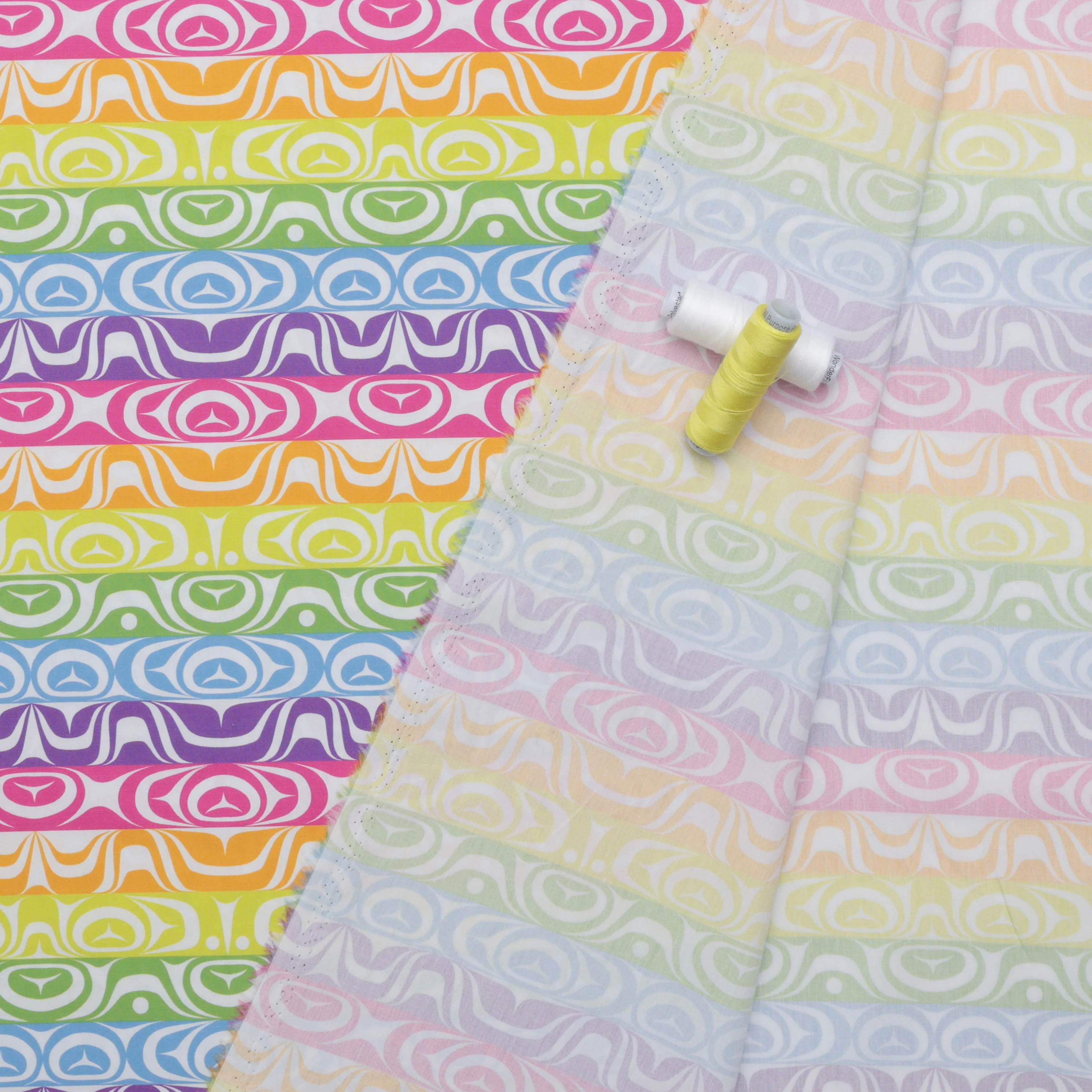 Yasakw Designs - Poplin - Linear - Neon - Image 3